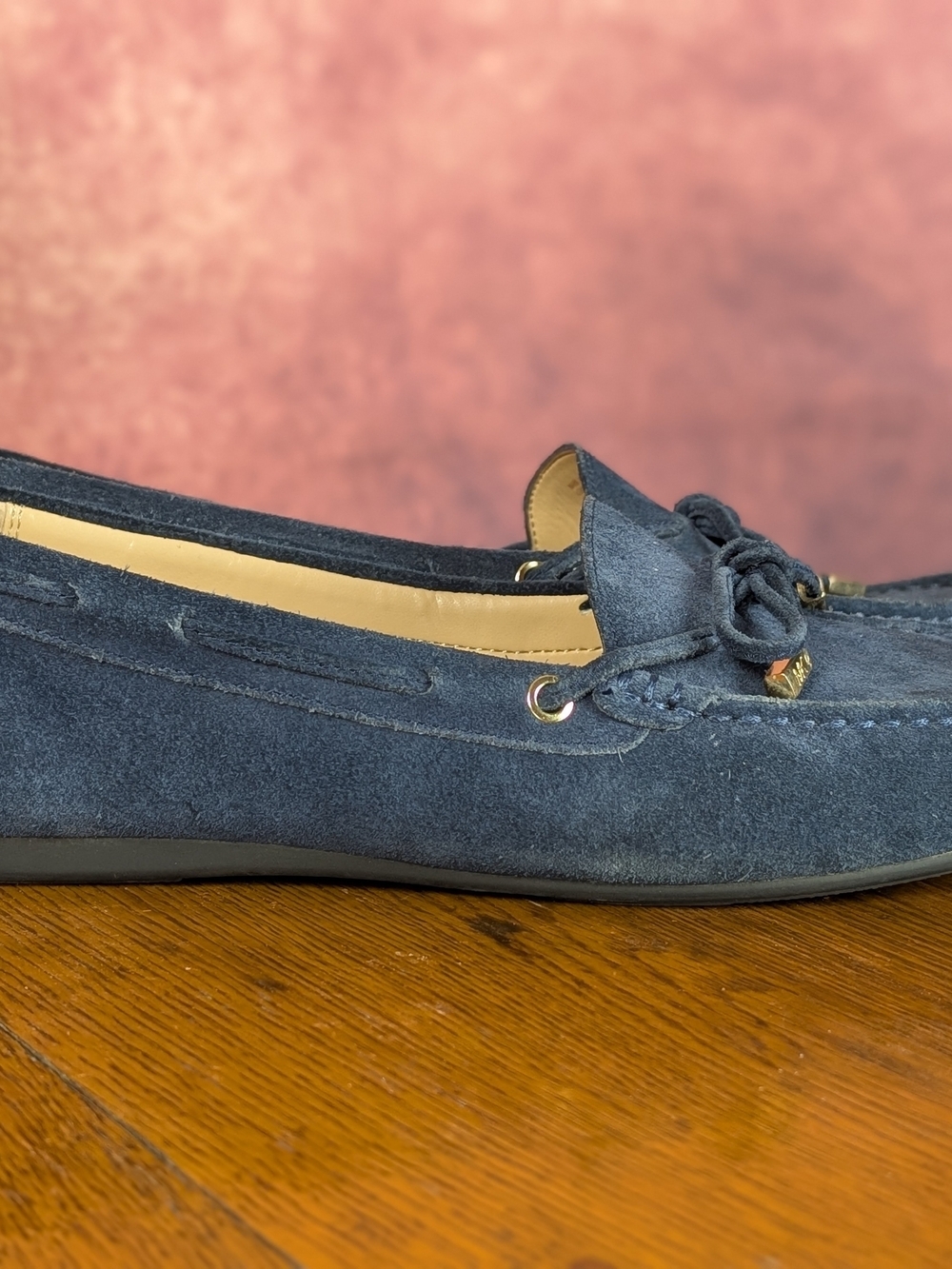 Michael Kors Navy Suede Bow-Accent Driving Loafers - Picture 4 of 11